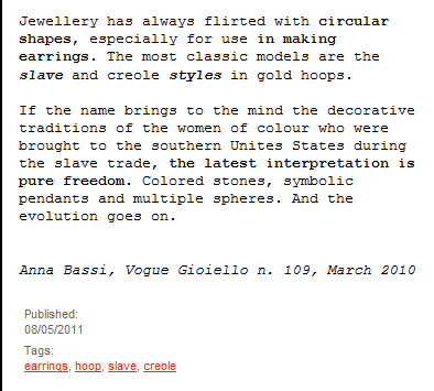 Slave Earrings Vogue Italia Slave Earrings Vogue Italia