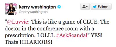 Kerry Washington Tweet to Luvvie Kerry Washington Tweet to Luvvie