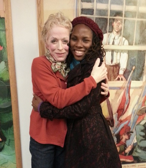 We got photobombed by the painting behind us.