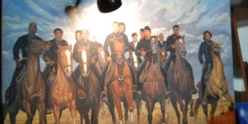 Black History Painting on Horses