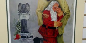 Santa weeps into Jesus' arms