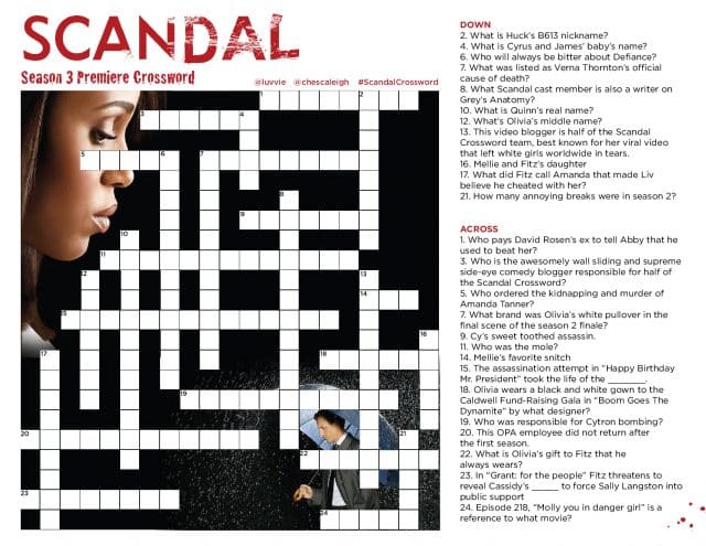 Play the Scandal Crossword Game with Me and Chescaleigh