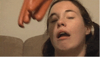 hot dogs face gif