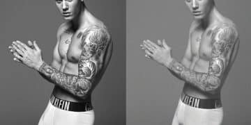 Justin Bieber Retouched Calvin Klein ad