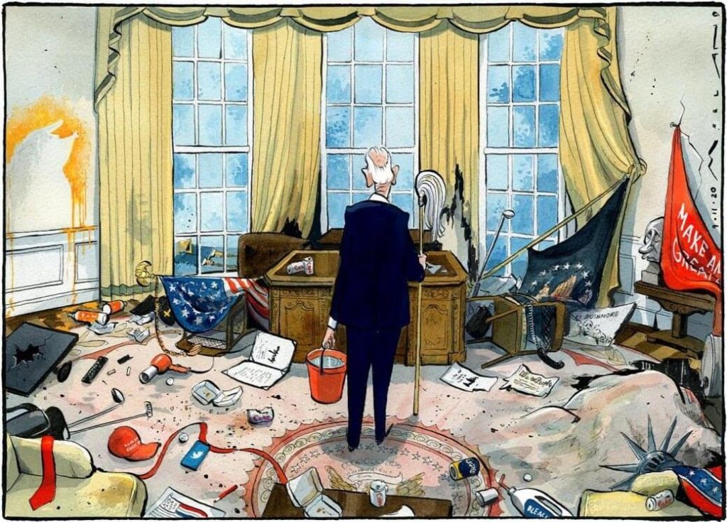 The Mess That Biden Must Clean Up Because of Trump - Cartoon Edition |  Awesomely Luvvie