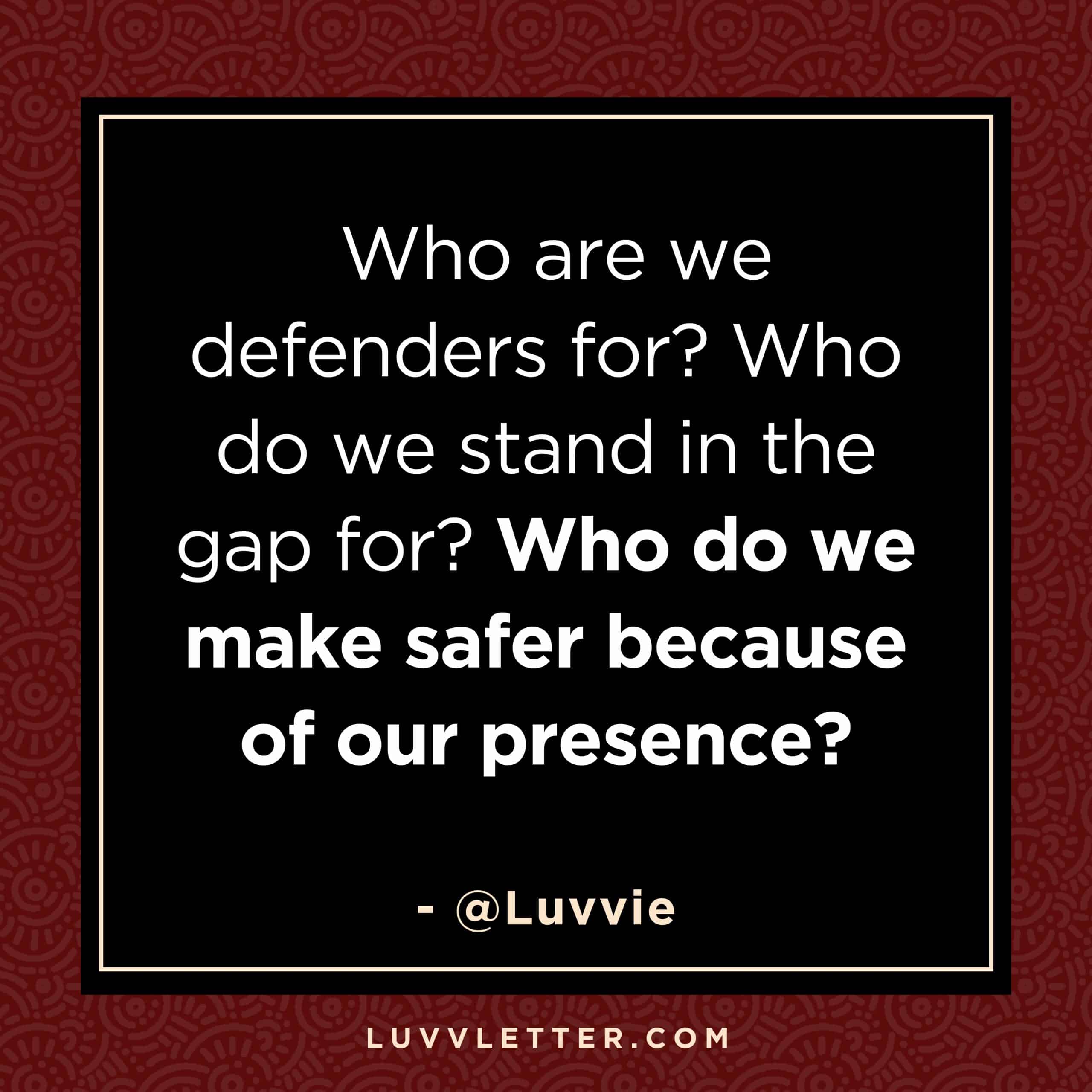 Who are we defenders for - Quote Graphic