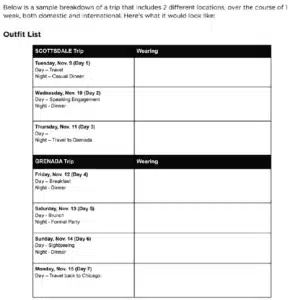 Travel Luvv Outfit List Preview