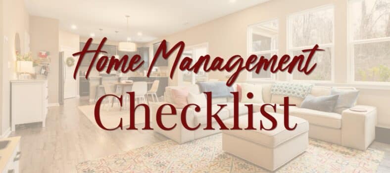 Home Management Checklist