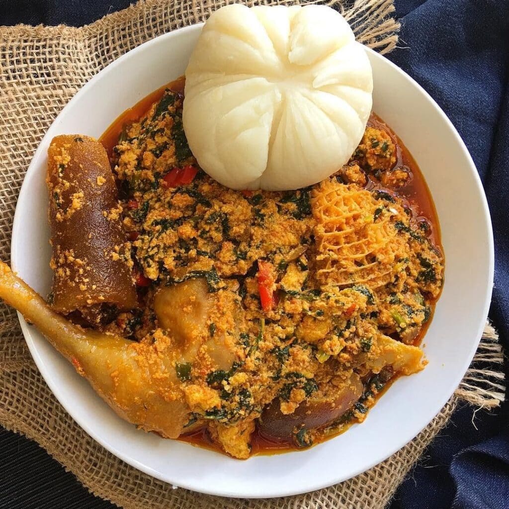 pounded yam and egusi