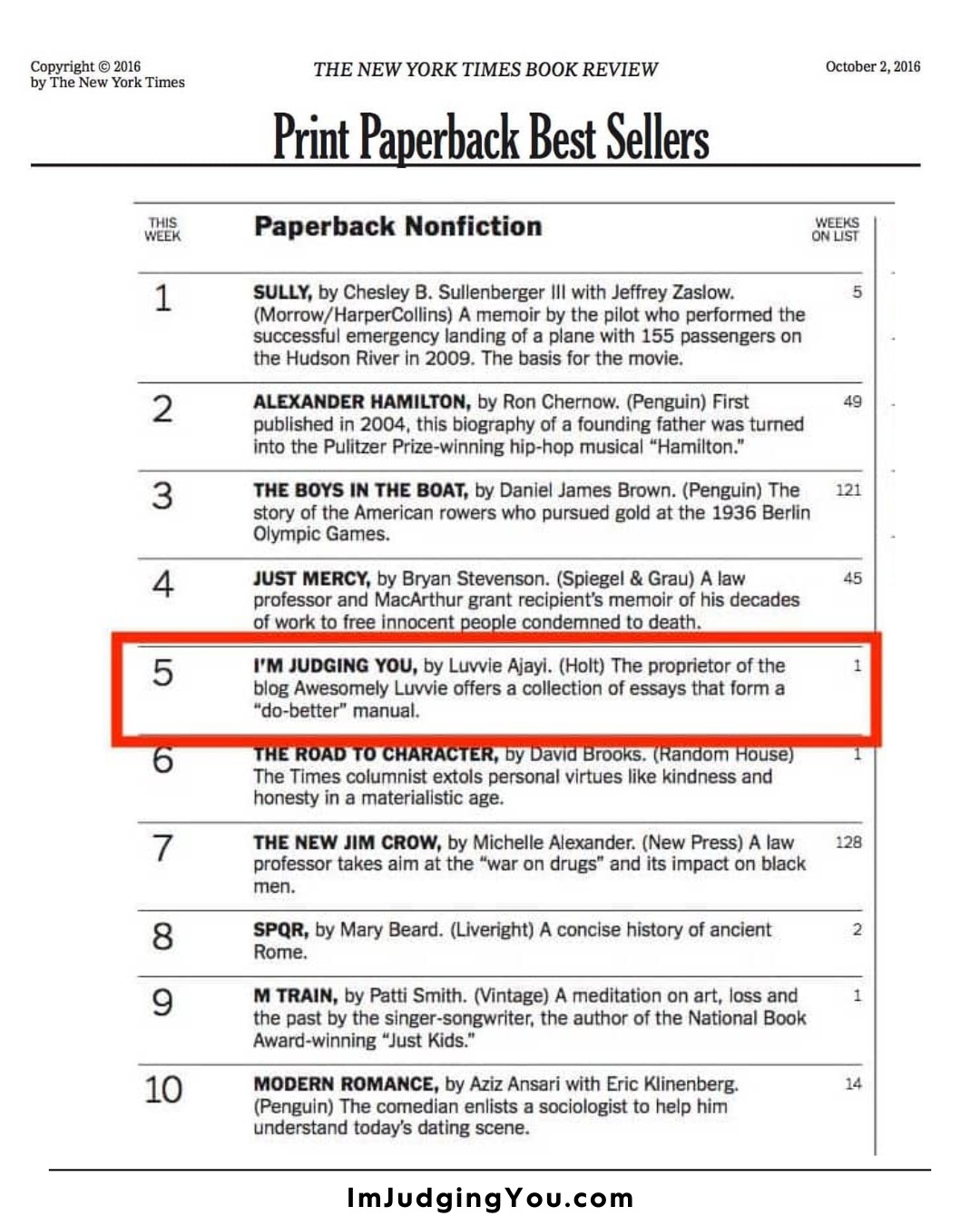 I'm-Judging-You-On-NYT-Bestselling-List-2016