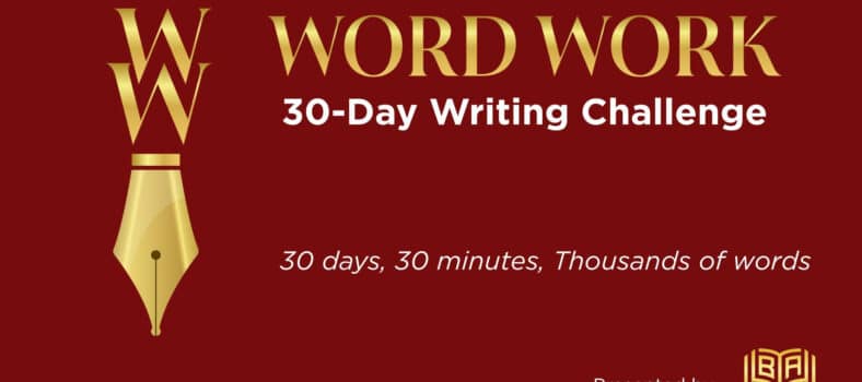 Word Work- The 30-Day Writing Challenge Flyer